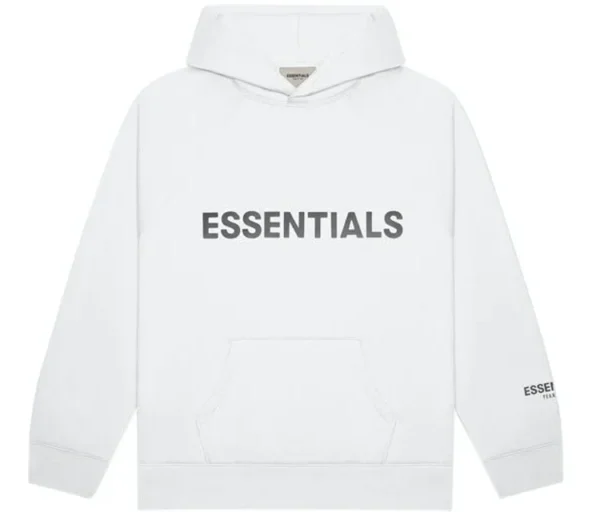 White Essentials Pull-Over Logo Hoodie