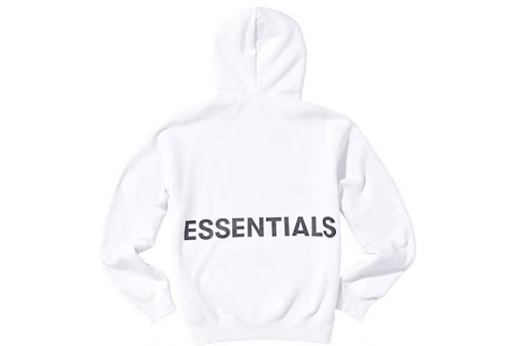 White Essentials Graphic Pullover Hoodie